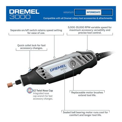 DREMEL 3000-15 ROTARY MULTI TOOL 15 ACCESSORIES IN CARRYING BAG NEW FREE P&P 
