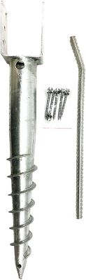 American Ground Screw U-Model 4x4 Post Mount Ground Screw, Hot-Dipped Galvanized Steel