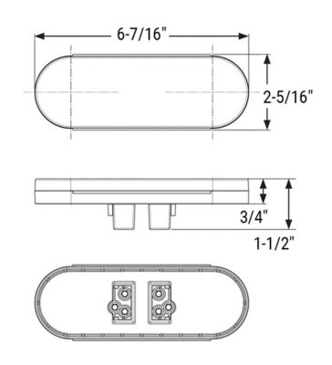 Image showing 7 th Carry-On Trailer LED 6 in. Oval Sealed Combination Tail Light Kit, CO-TLL211XRTMK