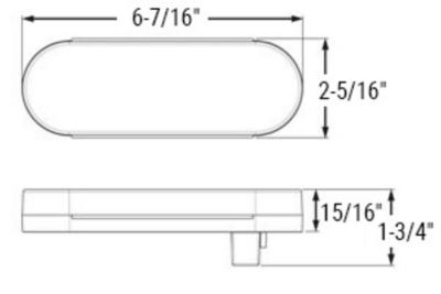 Image showing  LED 6-in Oval Sealed Combination Tail Light Set, CO-TLL112RK
