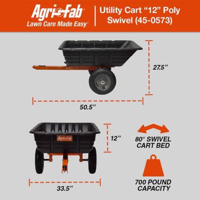Image showing 6 th Agri-Fab 12 cu. ft. 700 lb. Capacity Tow-Behind Poly Swivel/Dump Cart