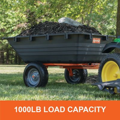 Image showing  Tow-Behind 18 cu. ft. Poly Swivel/Dump Cart, 1,000 lb. Capacity