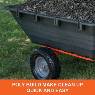 Image showing  Tow-Behind 18 cu. ft. Poly Swivel/Dump Cart, 1,000 lb. Capacity