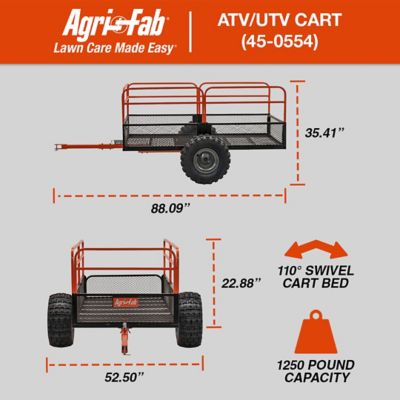 Image showing  Tow-Behind ATV/UTV Steel Cart, 1,250 lb. Capacity