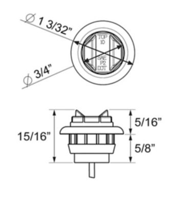 Image showing  Amber 3/4-in Sealed Marker/Clearance Light, CO-MCL12AK