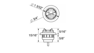 Image showing  Red LED 3/4-in Sealed Marker/Clearance Light, CO-MCL12RK