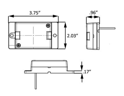 Image showing  LED Amber Rectangular Marker/Clearance Light with Reflex, CO-MCL35AEBU