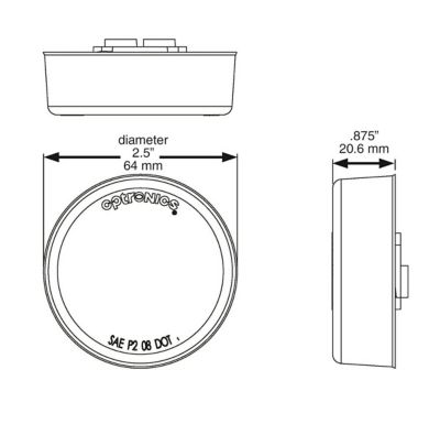 Image showing  LED Red 2.5-in Round Sealed Marker/Clearance Light, CO-MCL527RK