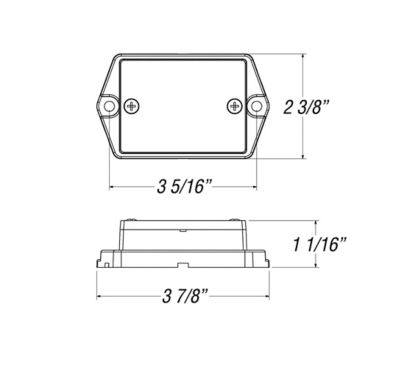 Image showing  Amber Rectangular Marker/Clearance Light with Reflex, CO-MC35AS
