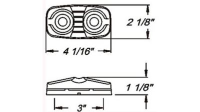 Image showing  Amber Dual-Bulb Bullseye-Style Marker/Clearance Light, CO-MC42AS