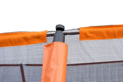 Image showing  12 ft. Square Trampoline Set with Premium Top-Ring Enclosure and Safety Pad, Orange/Blue