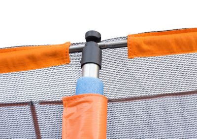 Image showing  Square Trampoline Set with Premium Top-Ring Enclosure and Safety Pad, 16 ft., Orange/Blue