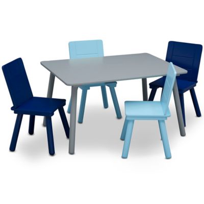 Delta Kids' Table and Chair Set, Gray/Blue