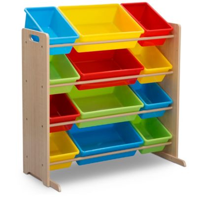 Image showing  Toy Storage Organizer with Bins, Natural