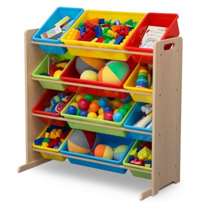 Image showing  Toy Storage Organizer with Bins, Natural