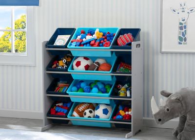 Image showing  Toy Storage Organizer with Bins, Grey