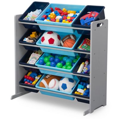 Image showing  Toy Storage Organizer with Bins, Grey