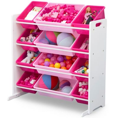 Image showing  Toy Storage Organizer with Bins, White