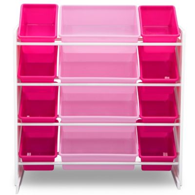 Image showing  Toy Storage Organizer with Bins, White
