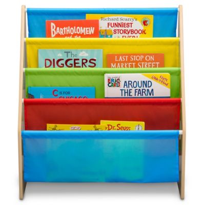 Delta 4-Tier Sling Book Rack, Natural-Multicolor