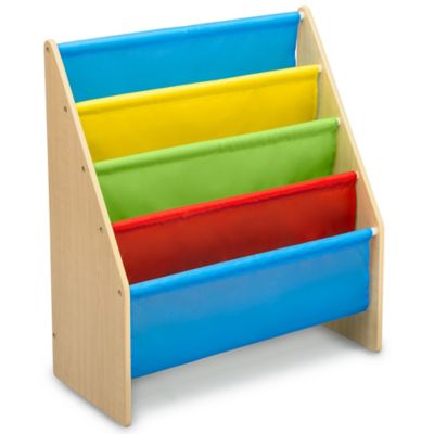 Image showing  4-Tier Sling Book Rack, Natural/Multicolor