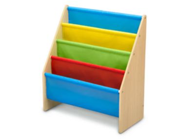 Image showing  4-Tier Sling Book Rack, Natural/Multicolor