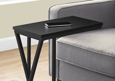 Image showing  C-Shaped Modern Accent Table with Storage Drawer