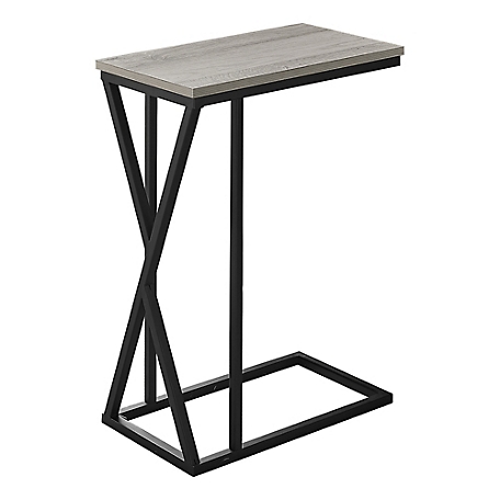 Monarch Specialties C-Shaped Modern Accent Table with Storage Drawer