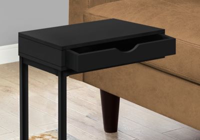 Image showing  Metal C-Shaped Modern Accent Table with Storage Drawer