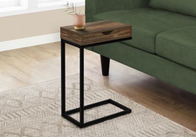 Image showing  Metal C-Shaped Modern Accent Table with Storage Drawer