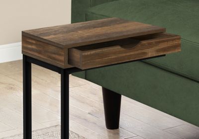 Image showing  Metal C-Shaped Modern Accent Table with Storage Drawer