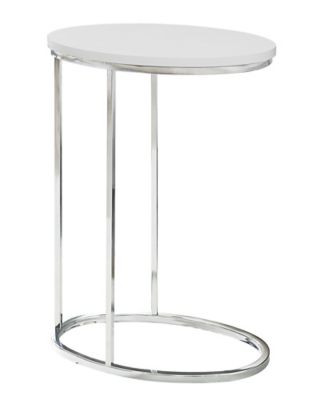 Monarch Specialties Accent Side Table with Chrome Metal Frame