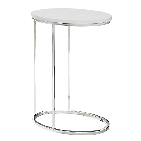 Monarch Specialties Accent Side Table with Chrome Metal Frame