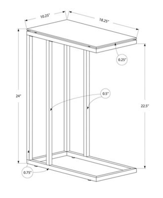Image showing  Frosted Tempered Glass Accent Side Table