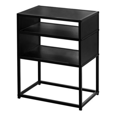 Monarch Specialties Side Accent Table with 2 Storage Cubbies and Metal Base