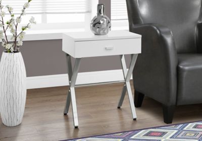 Image showing  Metal Leg Accent Side Table with Storage Drawer