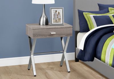 Image showing  Metal Leg Accent Side Table with Storage Drawer