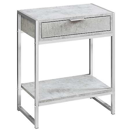 Monarch Specialties Accent Side Table with Storage Drawer and Shelf, 24 in.