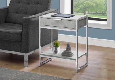 Image showing  Glam Accent Side Table with Storage Drawer and Shelf