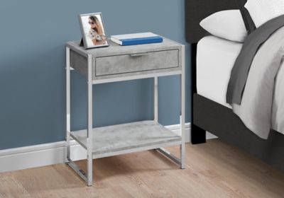 Image showing  Glam Accent Side Table with Storage Drawer and Shelf