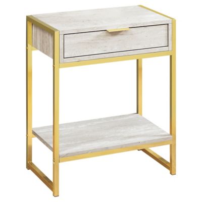 Monarch Specialties Accent Side Table with Storage Drawer and Shelf, 24 in.