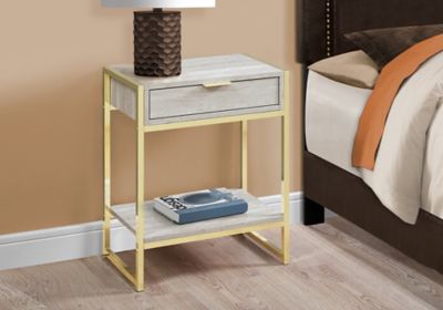 Image showing  Glam Accent Side Table with Storage Drawer and Shelf