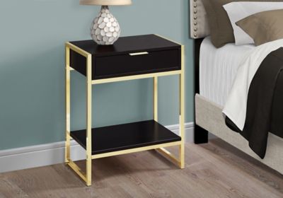 Image showing 2 th Monarch Specialties Glam Accent Side Table with Storage Drawer and Shelf