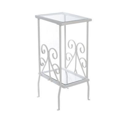 Monarch Specialties Accent Side Table with Tempered Glass Top, 30 in.