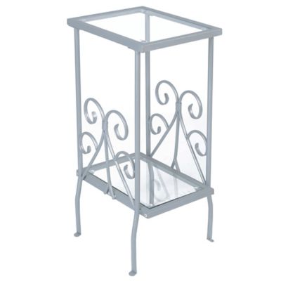 Monarch Specialties Tempered Glass Accent Side Table