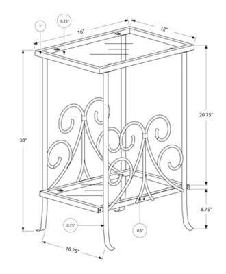Image showing  Tempered Glass Accent Side Table