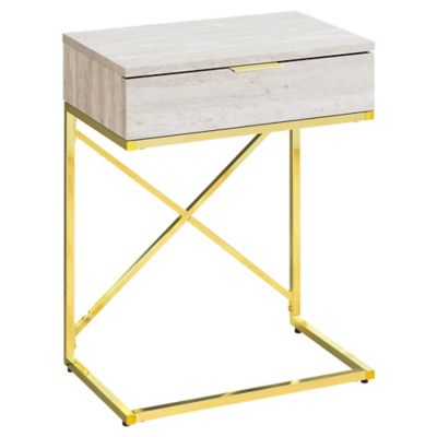 Monarch Specialties Accent Side Table with Drawer