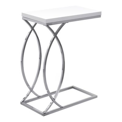 Monarch Specialties Curved Base Accent Side Table, Chrome