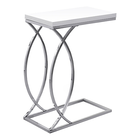 Monarch Specialties Accent Side Table with Chrome Metal Finish