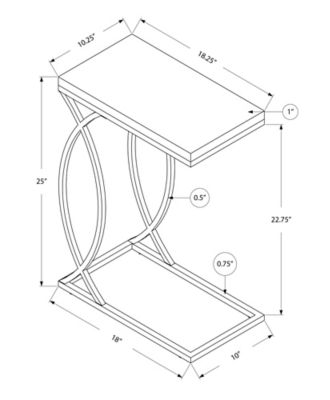 Image showing  Curved Base Accent Side Table, Chrome